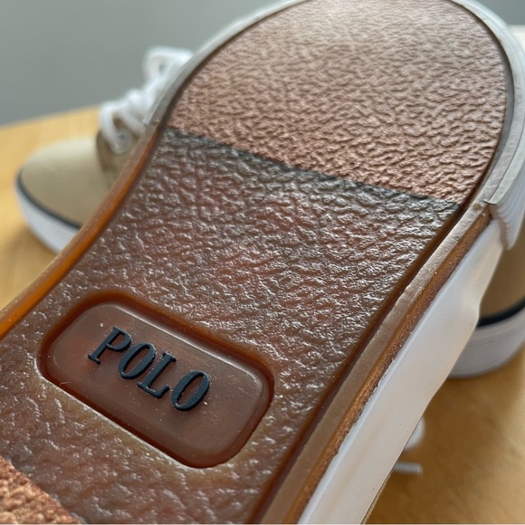 Polo Ralph Lauren Faxon Low-Top Canvas Sneaker - Beige - Mens Size 8 - Picture 13 of 15